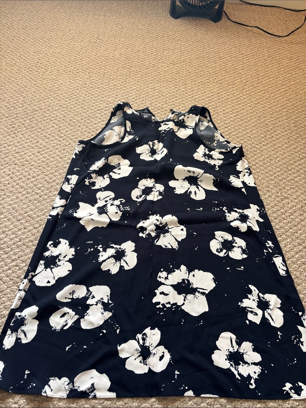 Alfani Navy and White Floral Shift Dress